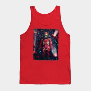 X-ray Hazmat Skeleton in a Flower Field. Tank Top